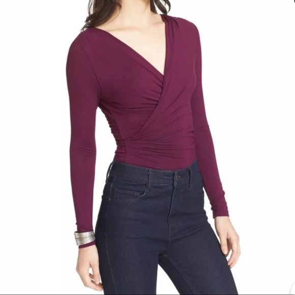 Free People Tops - FREE PEOPLE- Be Your Baby Top Wrap Plum